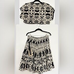 Giambattista valli blouse and skirt set size XS top M skirt wool mohair luxury